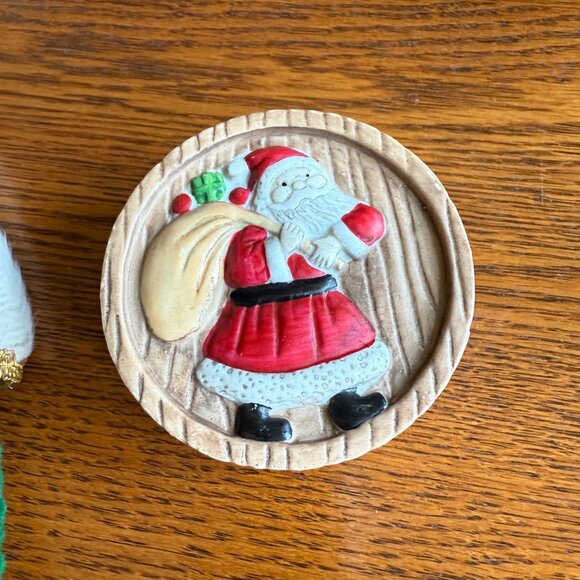 Vintage Santa, Coaster set, Stocking, Porcelain Santa Candle - Picture 8 of 17